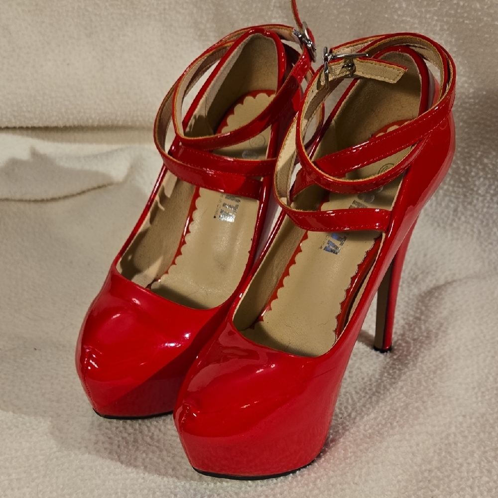 Elegant Red Platform Heels